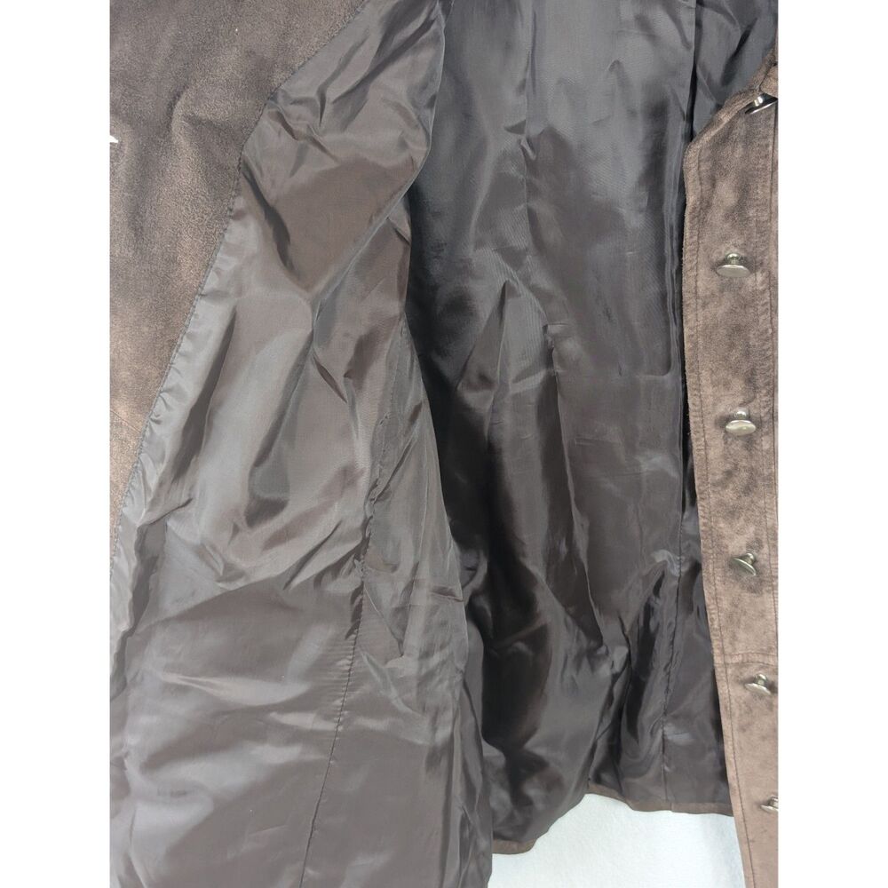 Style & Co Woman Suede Leather Coat Brown Women's Size 20W - Picture 14 of 15